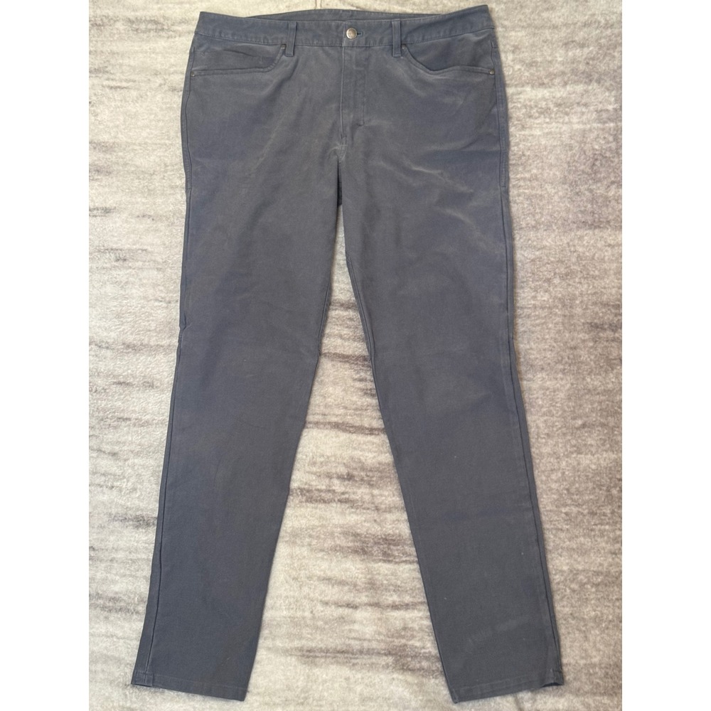 Lululemon ABC Pant Mens 38x32 Charcoal Gray Technical Canvas Slim Trousers